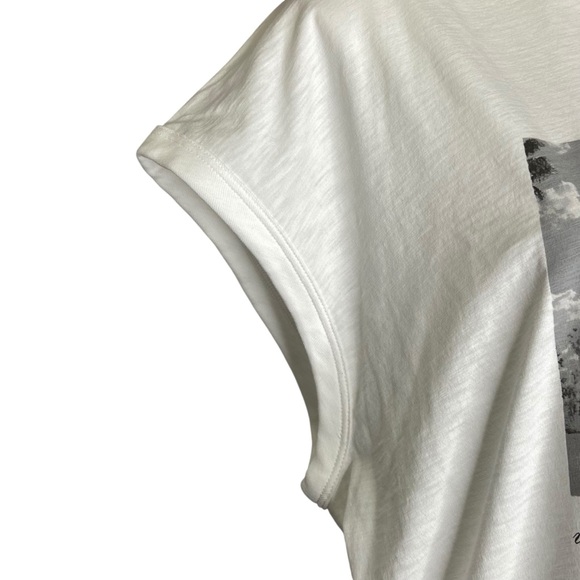 RAG AND BONE Venice Beach Graphic Short Sleeve Muscle Tee White Small - Picture 7 of 14